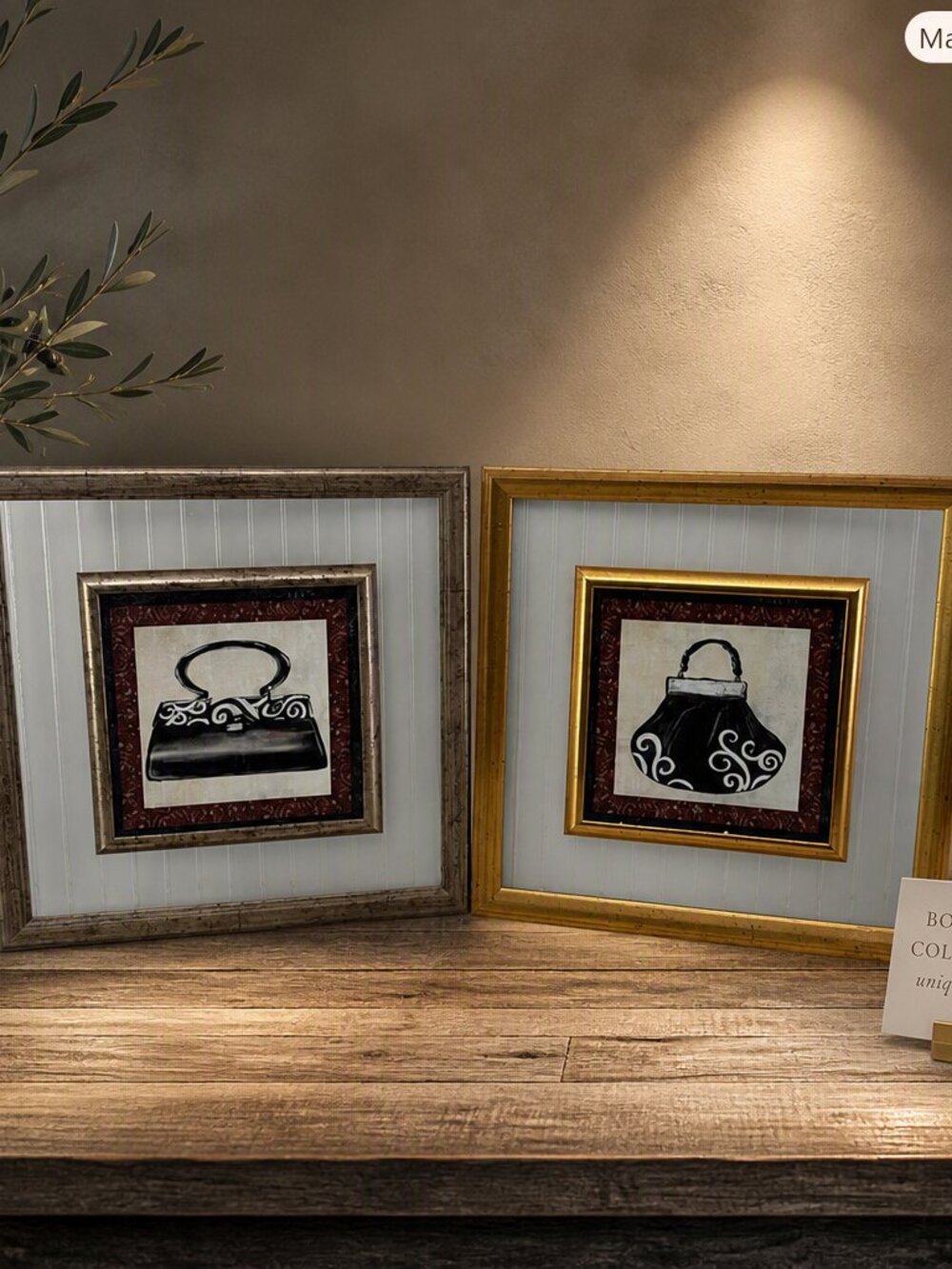 Handbag Art Prints Framed Decorative Set